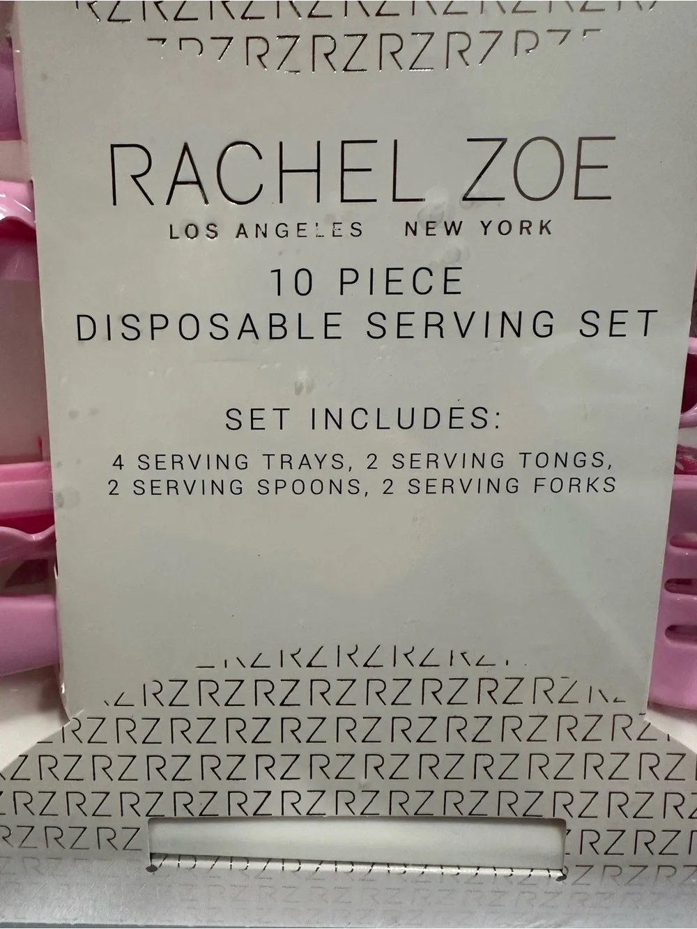 Rachel Zoe Pink Disposable Serving Set - 10 Piece